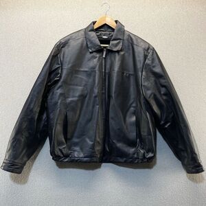 Vintage Leather Man Leather Jacket Coat Men's XL Removable Lining